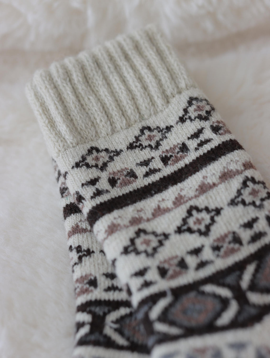 3PCS Scandinavian Fair Isle Wool Socks , Gift-Ready Box, Cozy Slipper Socks, Birthday Gift for Her