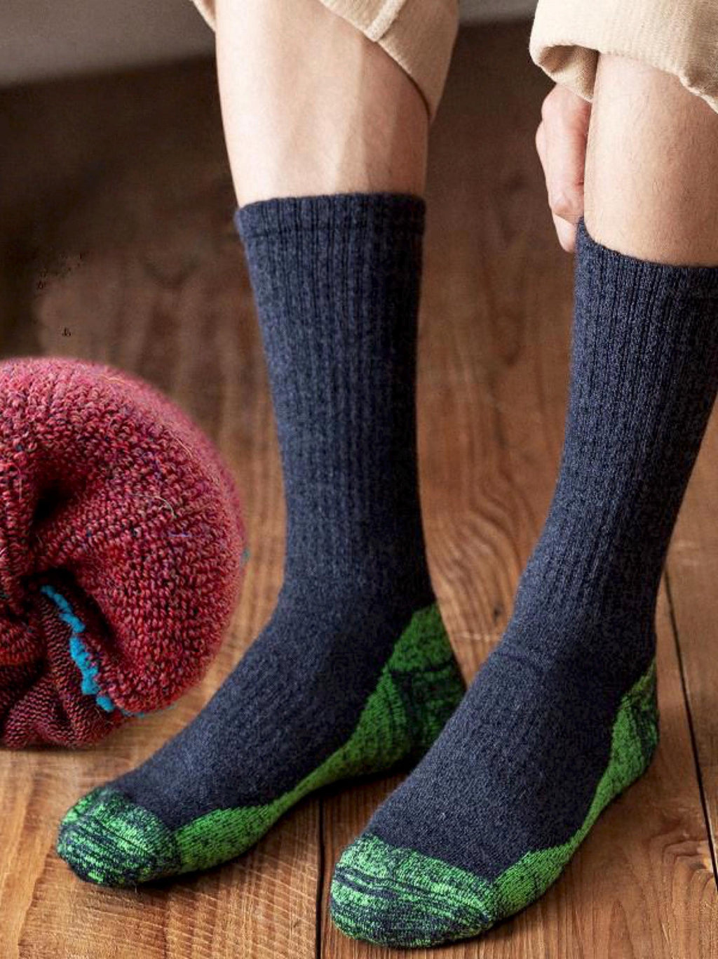 Merino Wool Socks Gift Pack, Thermal Slipper Socks, Alpaca Socks for Men and Women, Cushioned Terry Lined