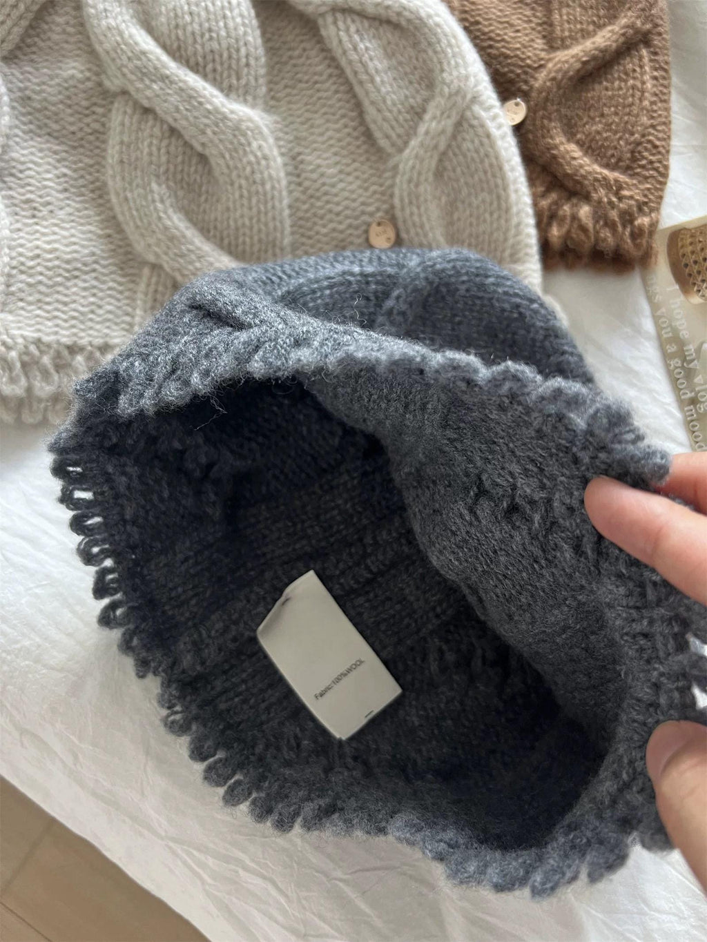 100% Merino Wool Cable Knit Beanie | Soft Winter Hat for Women | Warm Knitted Wool Cap Gift for Her