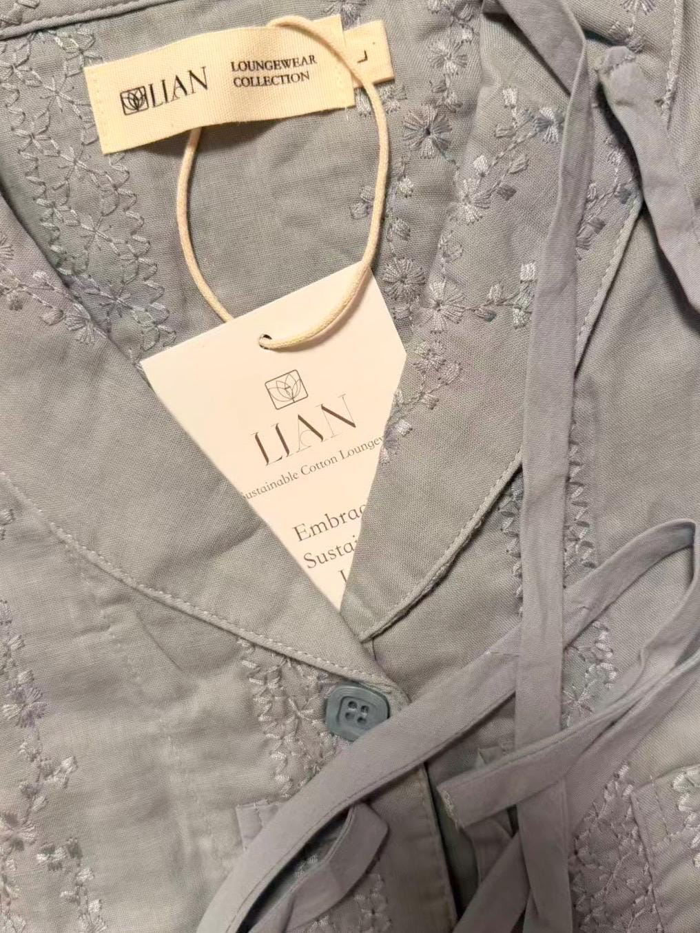 Gauze Cotton Loungewear Set: Breathable Linen-Look Pajamas，Gift-Ready Packaging