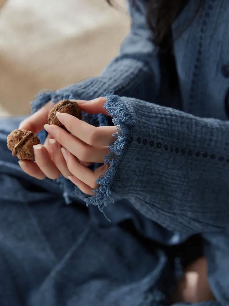 Gauze Cotton Pajamas Set for Women | Zen Meditation Outfit | Soft Breathable Loungewear | Relaxed Homewear | Gift for Her