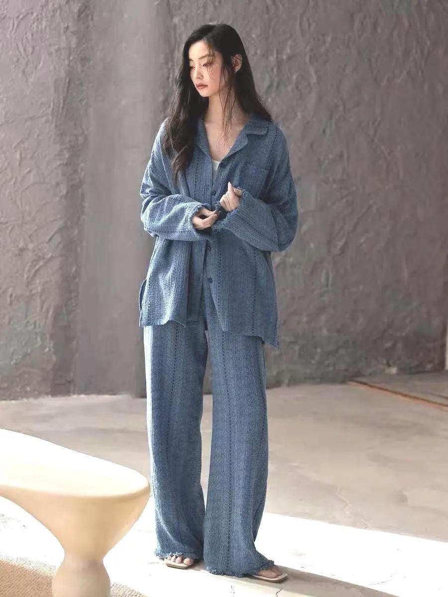 Gauze Cotton Pajamas Set for Women | Zen Meditation Outfit | Soft Breathable Loungewear | Relaxed Homewear | Gift for Her