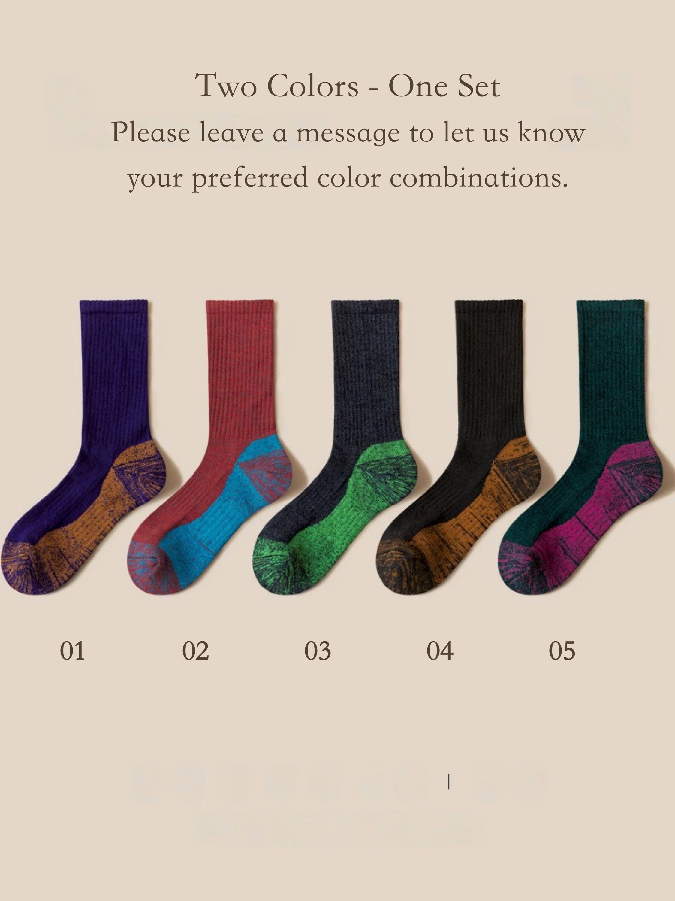 Merino Wool Thermal Socks 2Pairs Pack – Boot/Ski/Slipper Socks, Cushioned Terry Lined, Soft Breathable Warm Slipper Socks for Men and Women