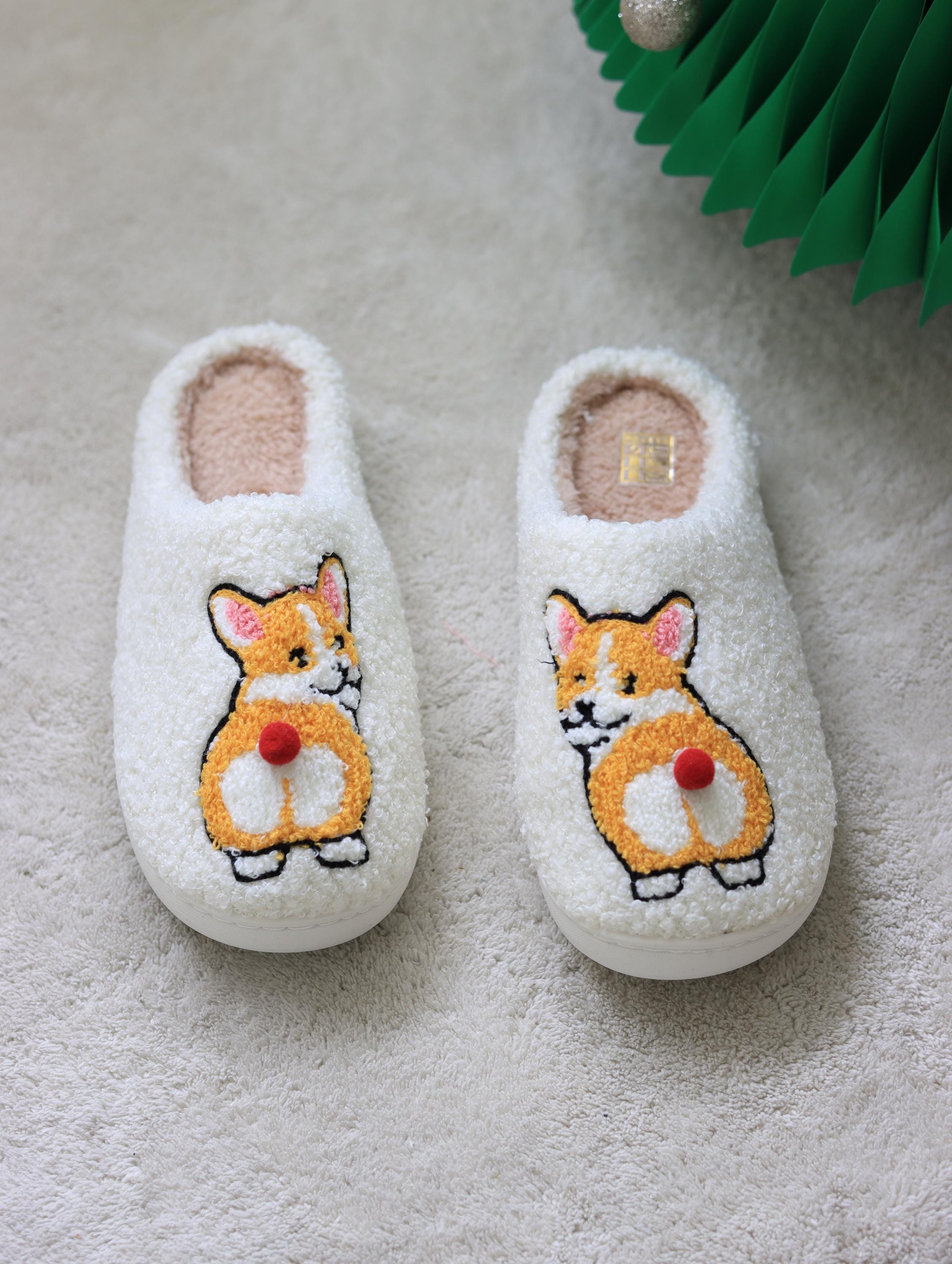 Funny Animal Slippers for Family | Cozy Fleece Dog Cat Slippers | Christmas Gift for Pet Lovers