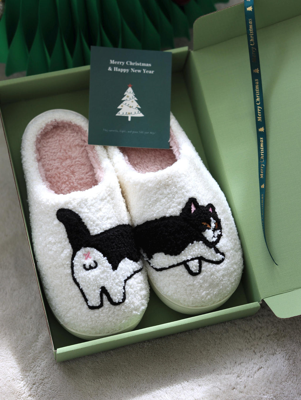 Funny Animal Slippers for Family | Cozy Fleece Dog Cat Slippers | Christmas Gift for Pet Lovers