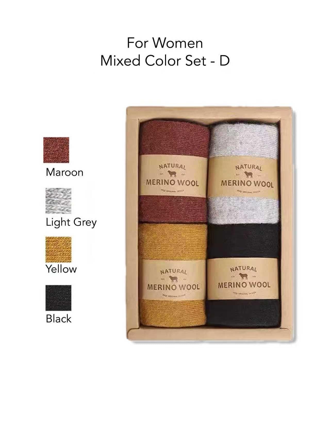 Merino Wool Socks Gift Box, Warm Unisex Winter Set, Slipper Socks