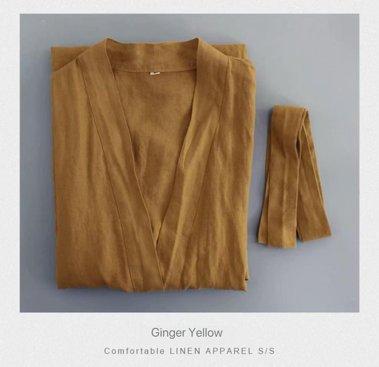 100% Linen Kimono Robe for Women | Washed Linen Dressing Gown | Lightweight Summer Bathrobe | Japnese Loungewear | 6 Colours