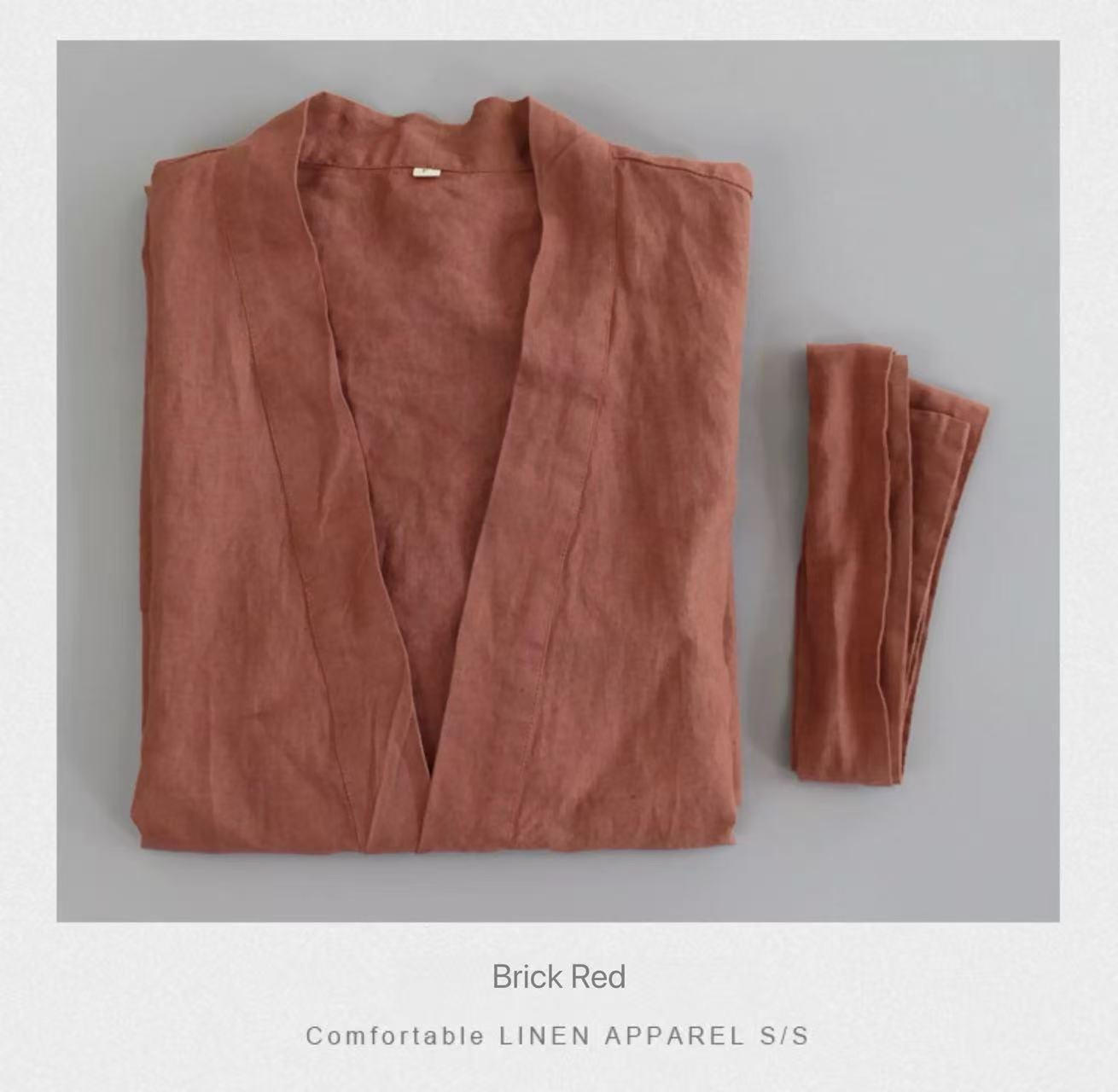 100% Linen Kimono Robe for Women | Washed Linen Dressing Gown | Lightweight Summer Bathrobe | Japnese Loungewear | 6 Colours