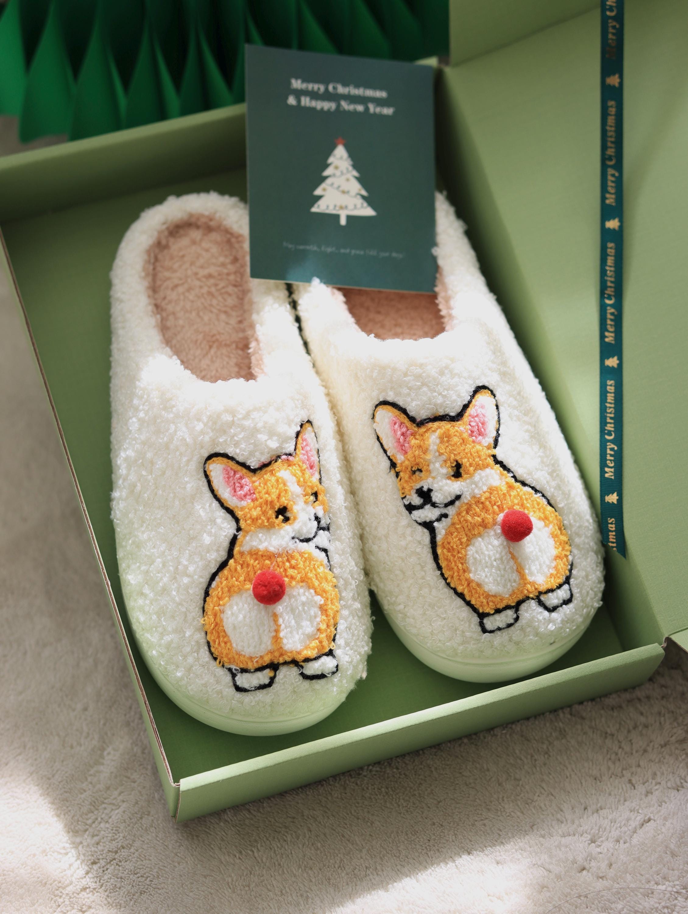 Funny Animal Slippers for Family | Cozy Fleece Dog Cat Slippers | Christmas Gift for Pet Lovers