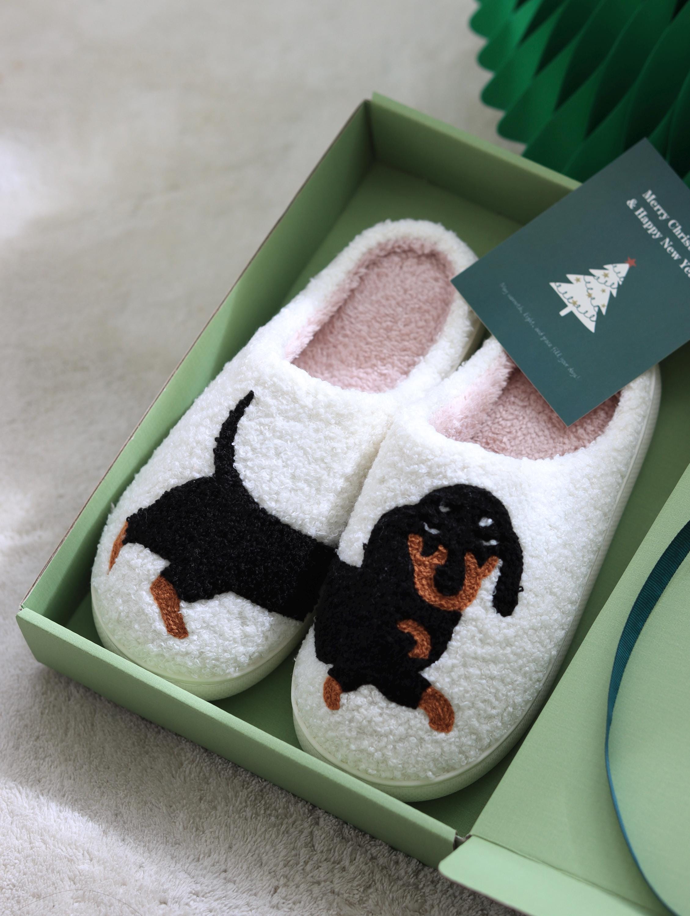 Funny Animal Slippers for Family | Cozy Fleece Dog Cat Slippers | Christmas Gift for Pet Lovers