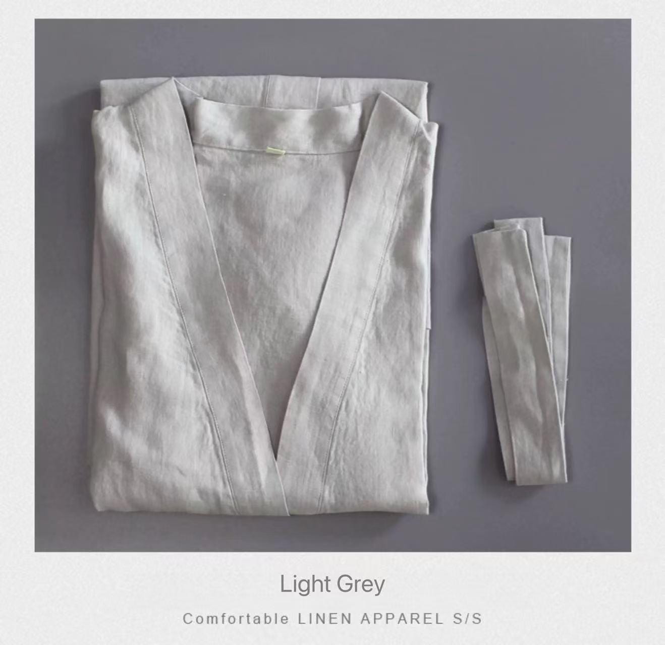 100% Linen Kimono Robe for Women | Washed Linen Dressing Gown | Lightweight Summer Bathrobe | Japnese Loungewear | 6 Colours