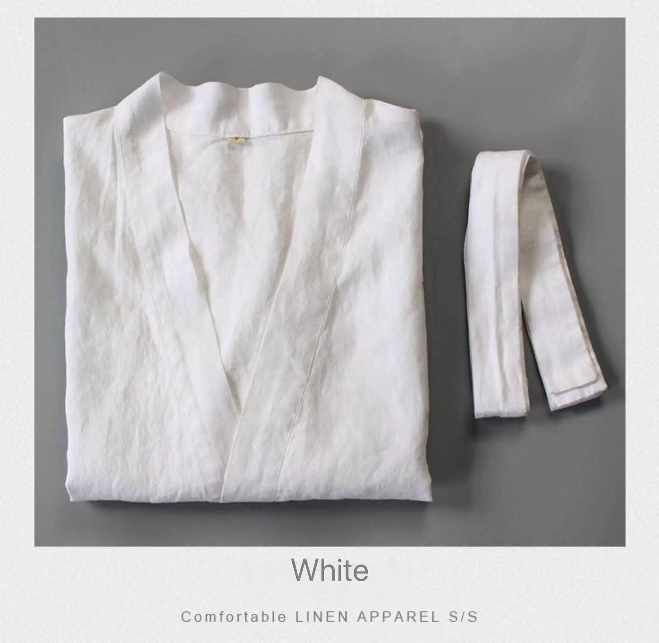 100% Linen Kimono Robe for Women | Washed Linen Dressing Gown | Lightweight Summer Bathrobe | Japnese Loungewear | 6 Colours