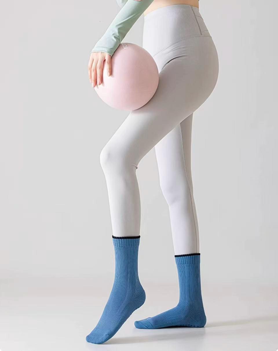 Pilates Grip Socks, Yoga Non Slip Sticky Socks, Barre Crew Socks, Workout Socks For Women, 6 Colour Options