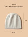 Dark brown and oatmeal two-tone cashmere beanie by Lian Loungewear, featuring a cozy knit winter hat design.