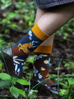 Lian Loungewear Cotton Blend Funny Socks with animal and graphic mismatched designs in a gift box set for birthdays.