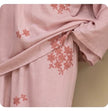 Lian Loungewear bamboo cotton embroidered loungewear set with a relaxed dress and gown in soft fabric, perfect for comfortable home wear.