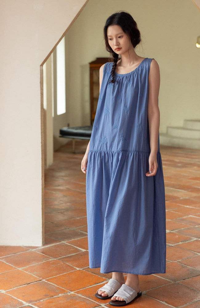 Lian Loungewear bamboo cotton loungewear dress and pants set, comfortable and stylish for relaxed wear.