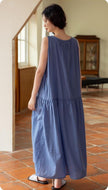 Lian Loungewear bamboo cotton loungewear dress and pants set, comfortable and stylish for relaxed wear.