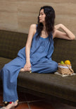 Lian Loungewear bamboo cotton loungewear dress and pants set, soft comfortable lounge outfit, natural fabric in relaxed fit.