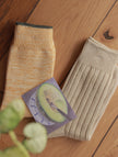 Organic cotton crew socks by Lian Loungewear, fruit plant-dyed in grape, set of 2 pairs, UK size 3-7, comfortable and eco-friendly.