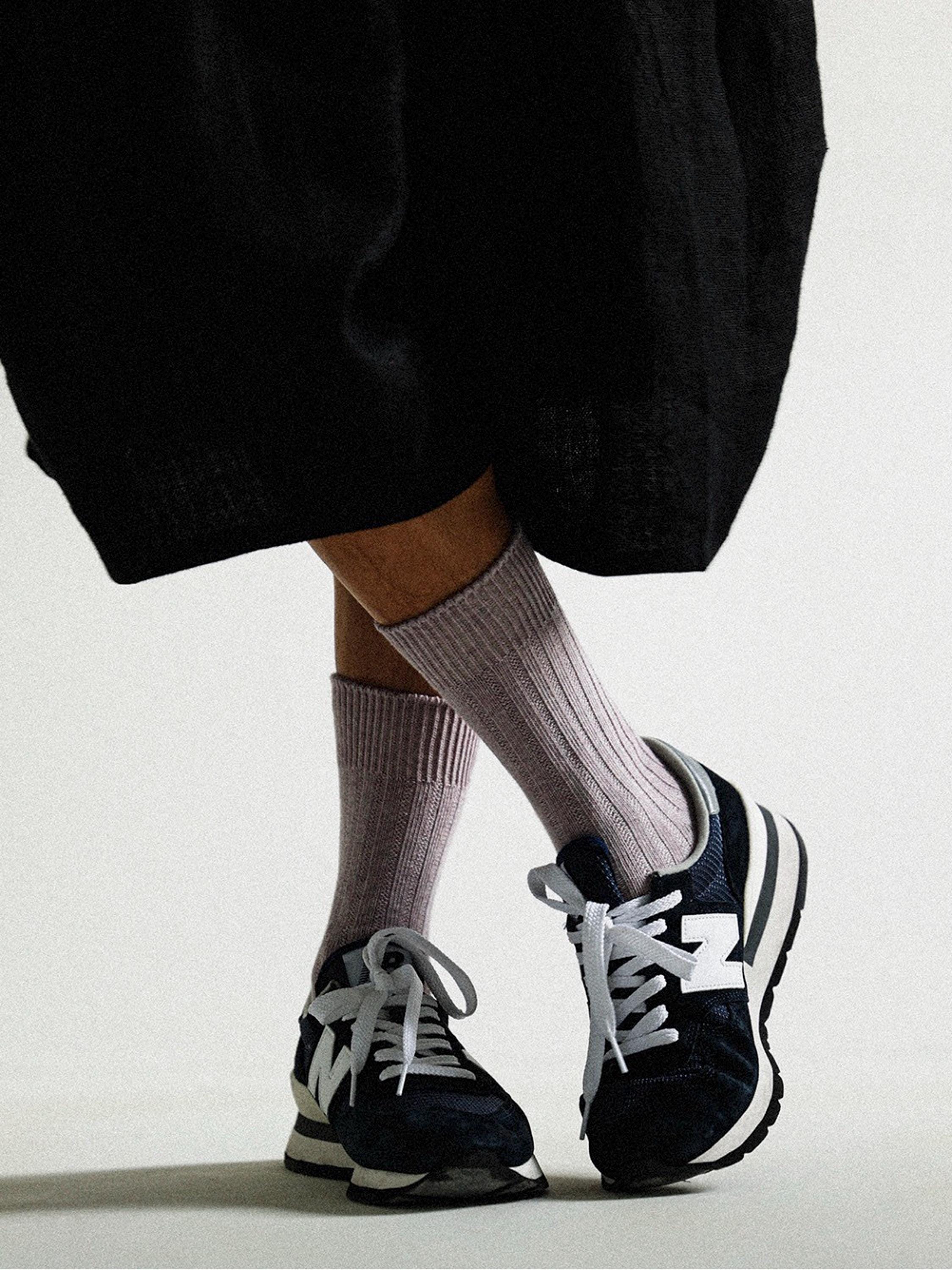 Organic cotton crew socks set by Lian Loungewear featuring fruit plant-dyed grape design in UK sizes 3-7.