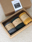 Lian Loungewear 98% Merino Wool Socks gift box set, ultra-soft and warm thermal winter socks for men and women, grey color.