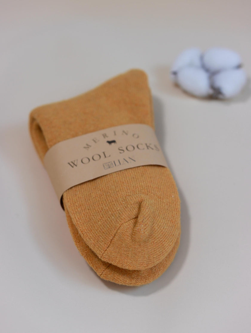 Lian Loungewear 98% Merino Wool thermal winter socks in grey, individually wrapped, ultra-soft and warm for men and women.