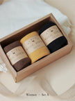 Lian Loungewear 98% Merino Wool Socks gift box, grey thermal winter socks for men and women, ultra-soft and warm.