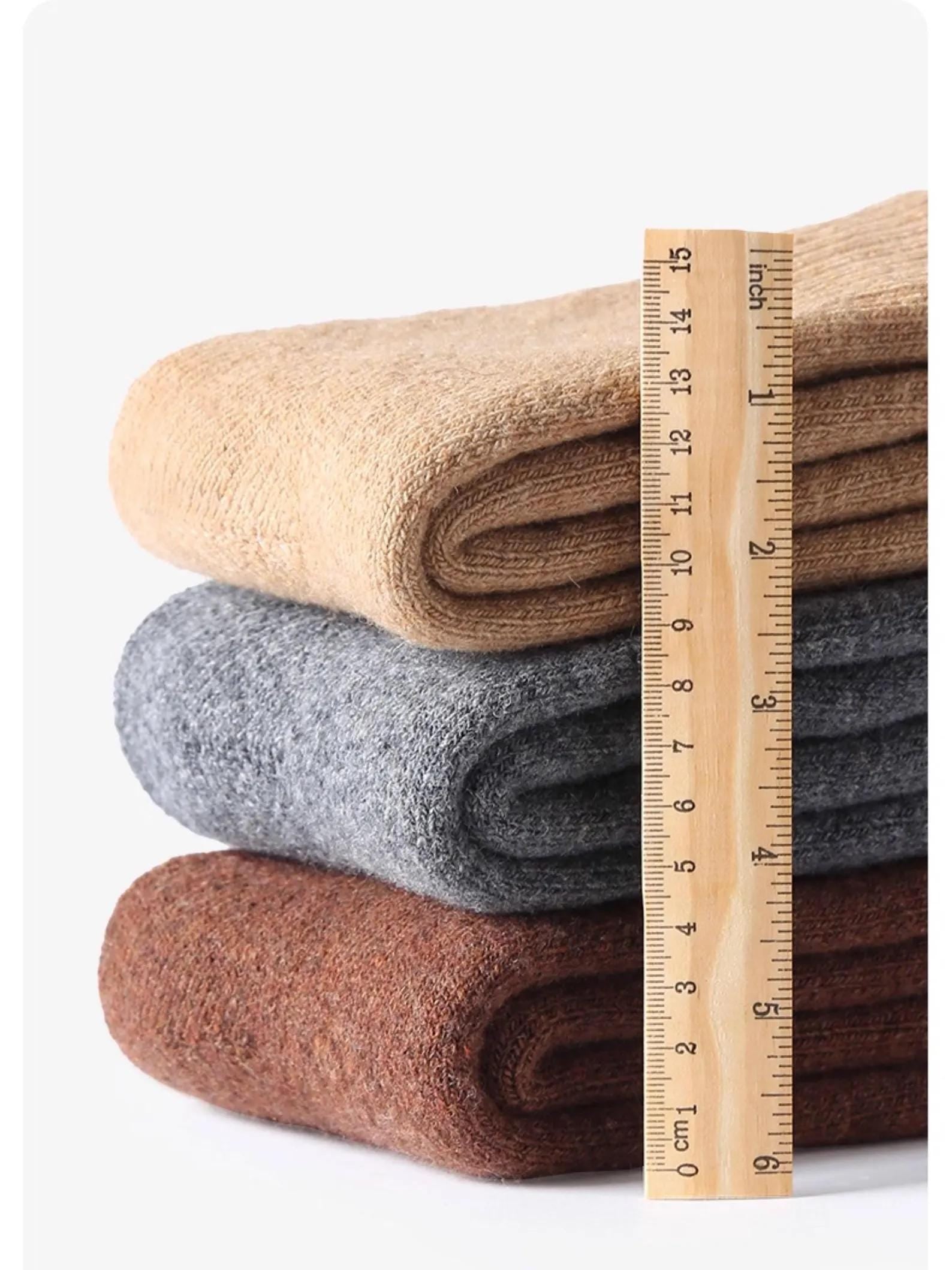 Three pairs of Lian Loungewear 98% Merino Wool Socks in a gift box, showcasing soft, warm, and comfortable woolen socks.