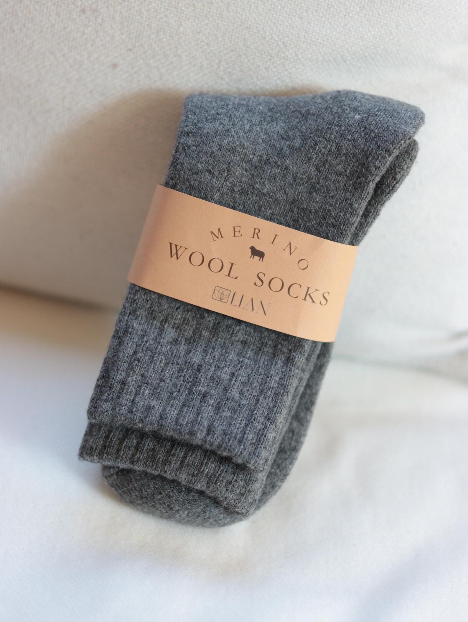 Lian Loungewear 98% Merino Wool Socks gift box with three pairs of cozy, high-quality wool socks in individual wrapping.