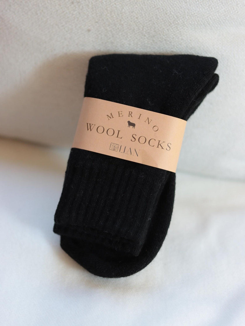 Lian Loungewear 98% Merino Wool Socks gift box with three pairs of cozy, soft wool socks for comfort and warmth.