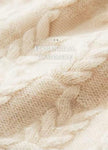 Ivory cream hand-knit cashmere-wool beanie with crochet lace details, warm winter cap by Lian Loungewear.