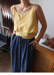 Organic ivory-white linen camisole top for women by Lian Loungewear, double-layer tank with a relaxed fit.
