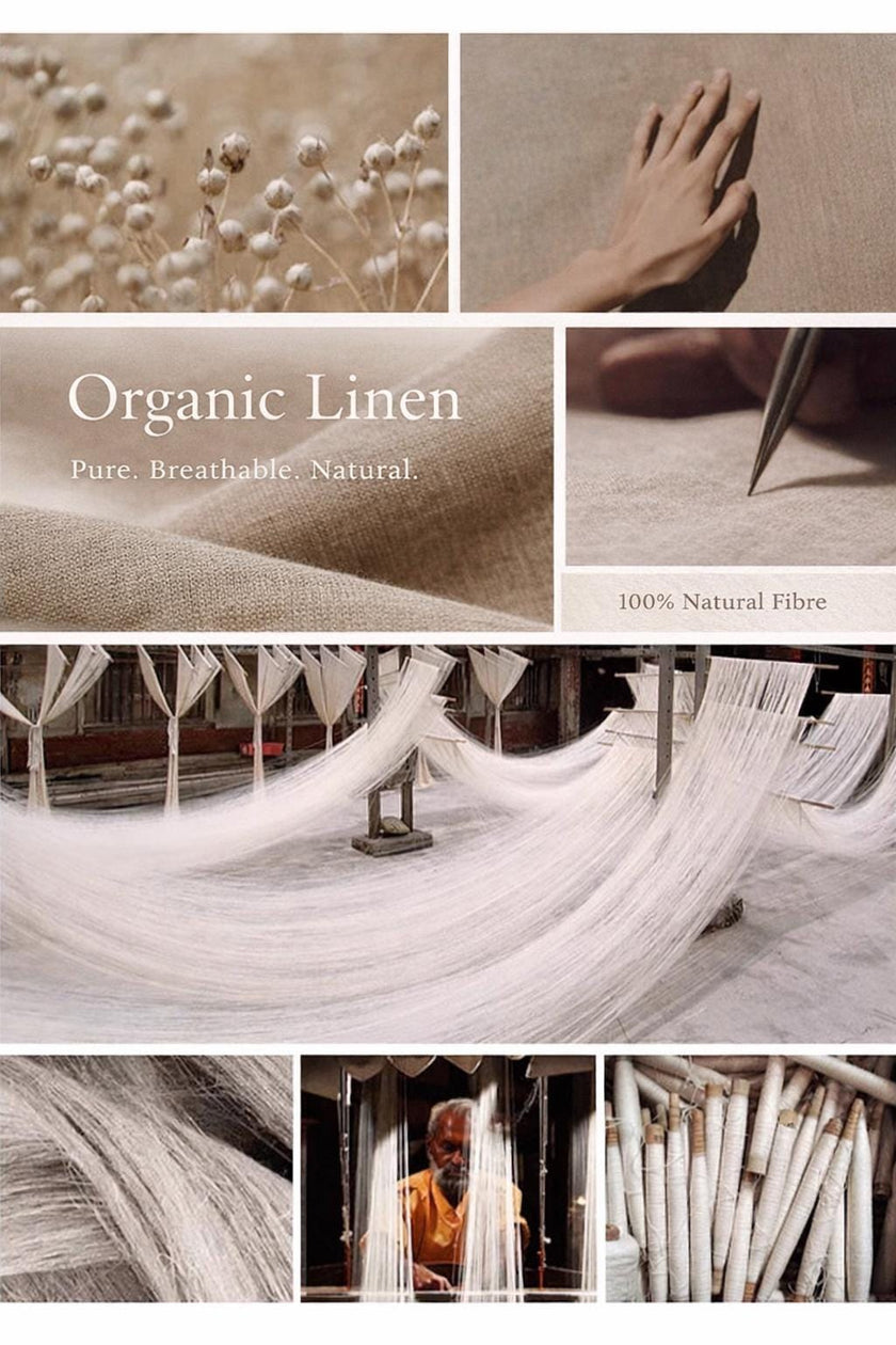 Organic linen camisole top for women by Lian Loungewear, double-layer ivory white linen tank with a relaxed fit.