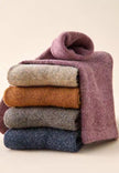 Light grey Merino wool slippers socks for women, ultra warm and casual winter socks by Lian Loungewear.
