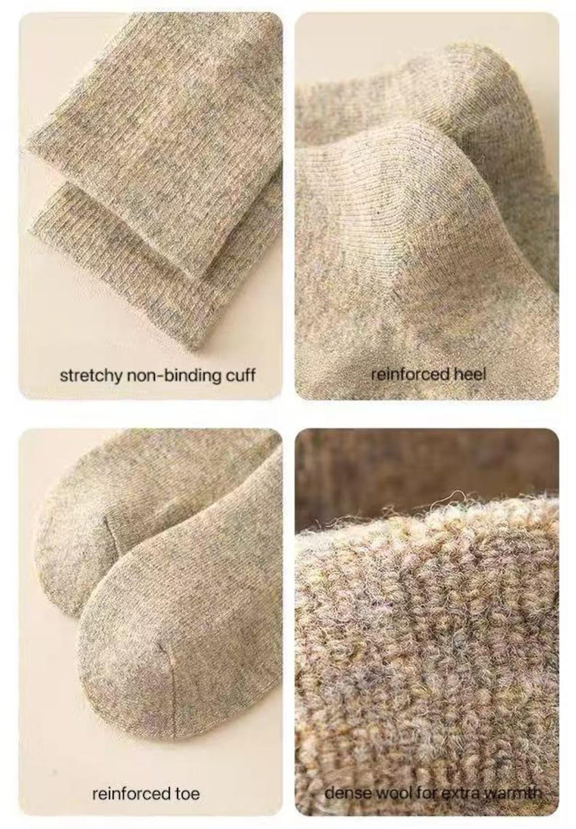 Light grey Merino wool slipper socks for women, ultra warm and casual winter socks by Lian Loungewear with cozy, soft texture.