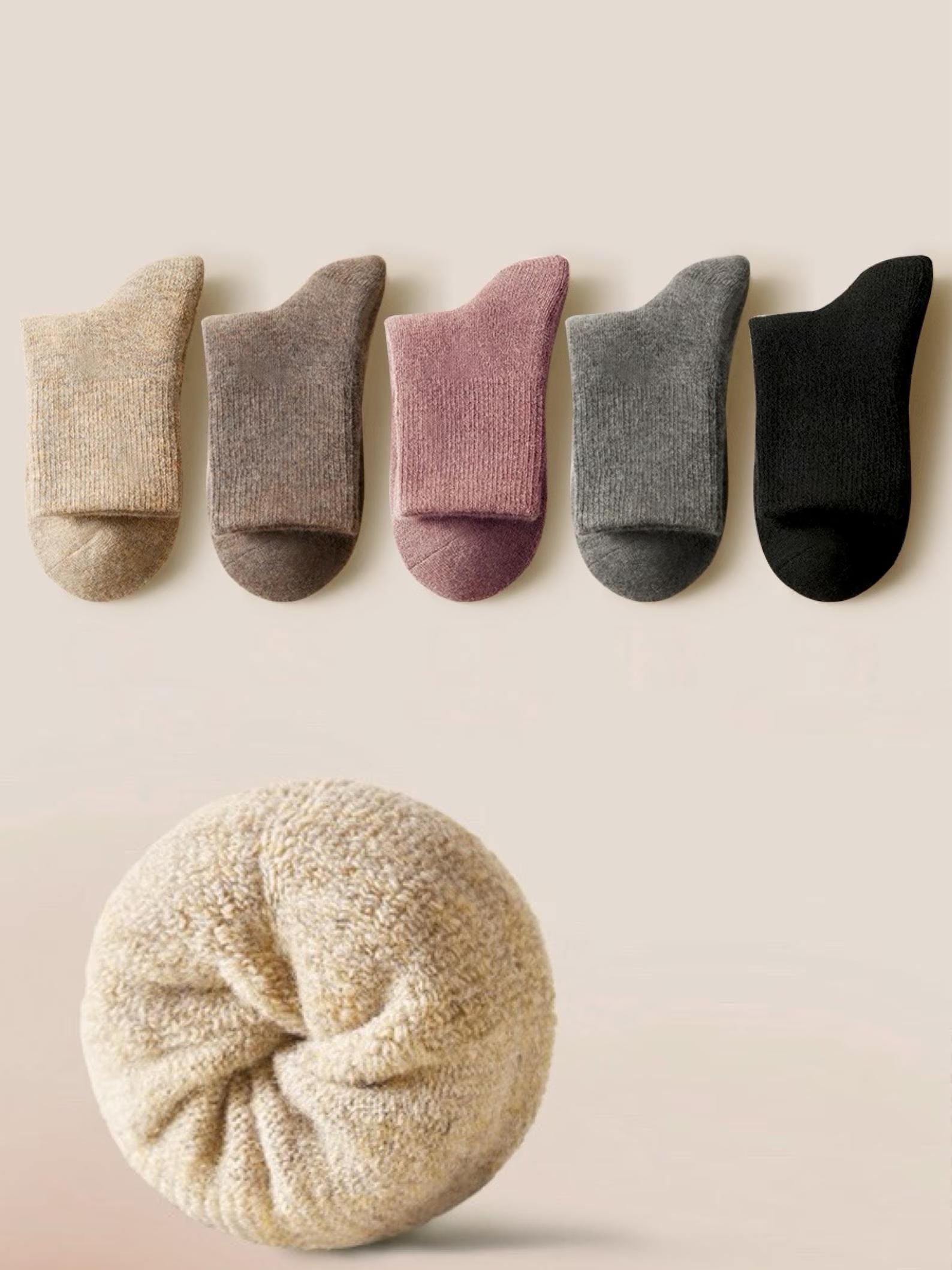 Light grey Merino wool slipper socks for women, ultra-warm and casual, designed for cozy winter comfort by Lian Loungewear.