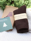 Light grey Merino wool casual slippers for women, ultra warm winter socks by Lian Loungewear, cozy and comfortable footwear.