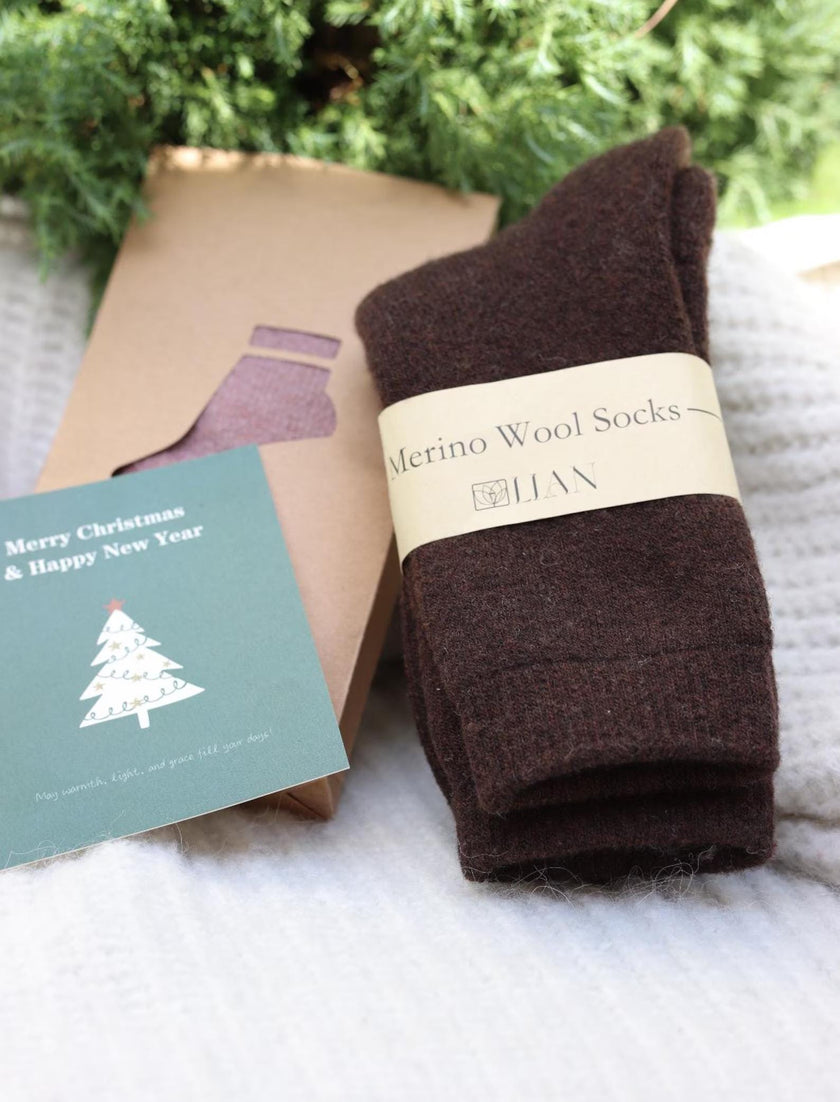 Light grey Merino wool casual slippers for women, ultra warm winter socks by Lian Loungewear, cozy and comfortable footwear.