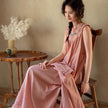 Lian Loungewear bamboo cotton robe and nightgown set with embroidered details, cozy lounge sleepwear for relaxing at home.
