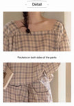 Lian Loungewear women's bamboo cotton plaid pajama set with soft, comfortable fabric and relaxed fit for cozy loungewear.
