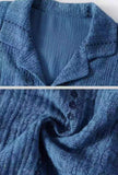 Blue gauze cotton pajamas set for women by Lian Loungewear, comfortable zen meditation loungewear for relaxation.