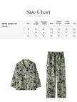 Butterfly Print Cotton Pyjama Set: Oriental Button-Up Loungewear