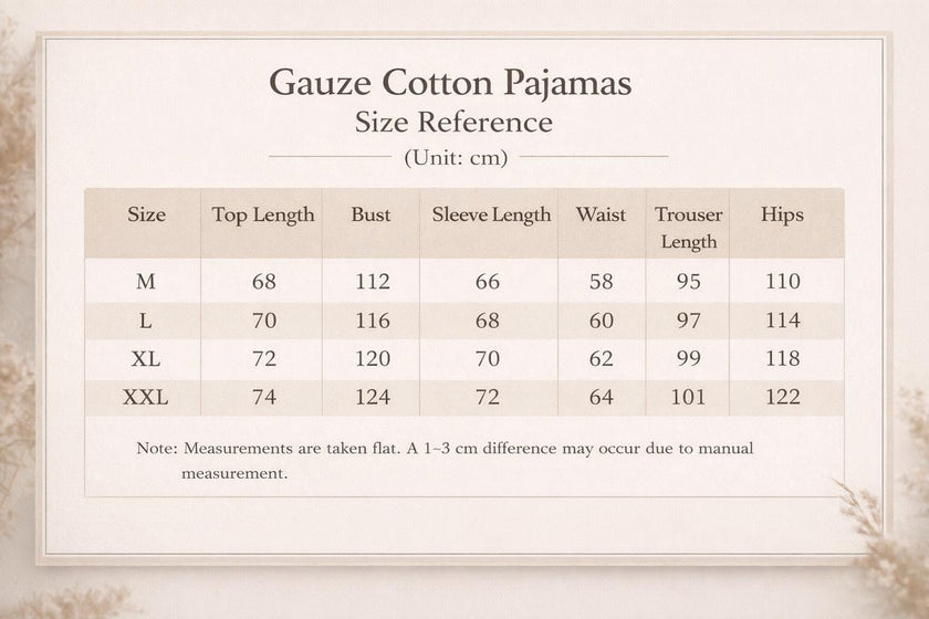Lian Loungewear gauze cotton pajamas set with embroidered Zen design, soft and comfortable loungewear for relaxing evenings.