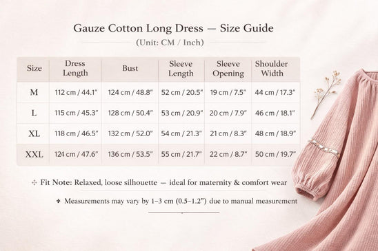 Lian Loungewear gauze cotton pajamas in soft, breathable fabric, featuring a comfortable maxi dress style.