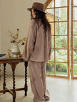 Lian Loungewear embroidered cotton gauze nightdress and pants set, soft and breathable sleepwear with delicate embroidery details.