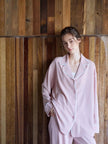 Pink cotton pajama set for women with lace trim, cozy lounge sleepwear by Lian Loungewear, perfect Christmas gift for her.