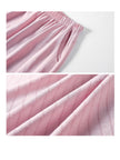 Pink cotton pajamas set for women with lace trim, comfortable lounge sleepwear by Lian Loungewear.