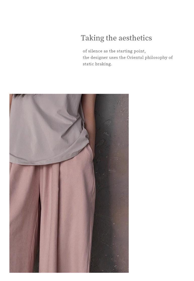 Soft cotton pajama set by Lian Loungewear featuring a kimono collar and built-in bra lining for comfortable loungewear.