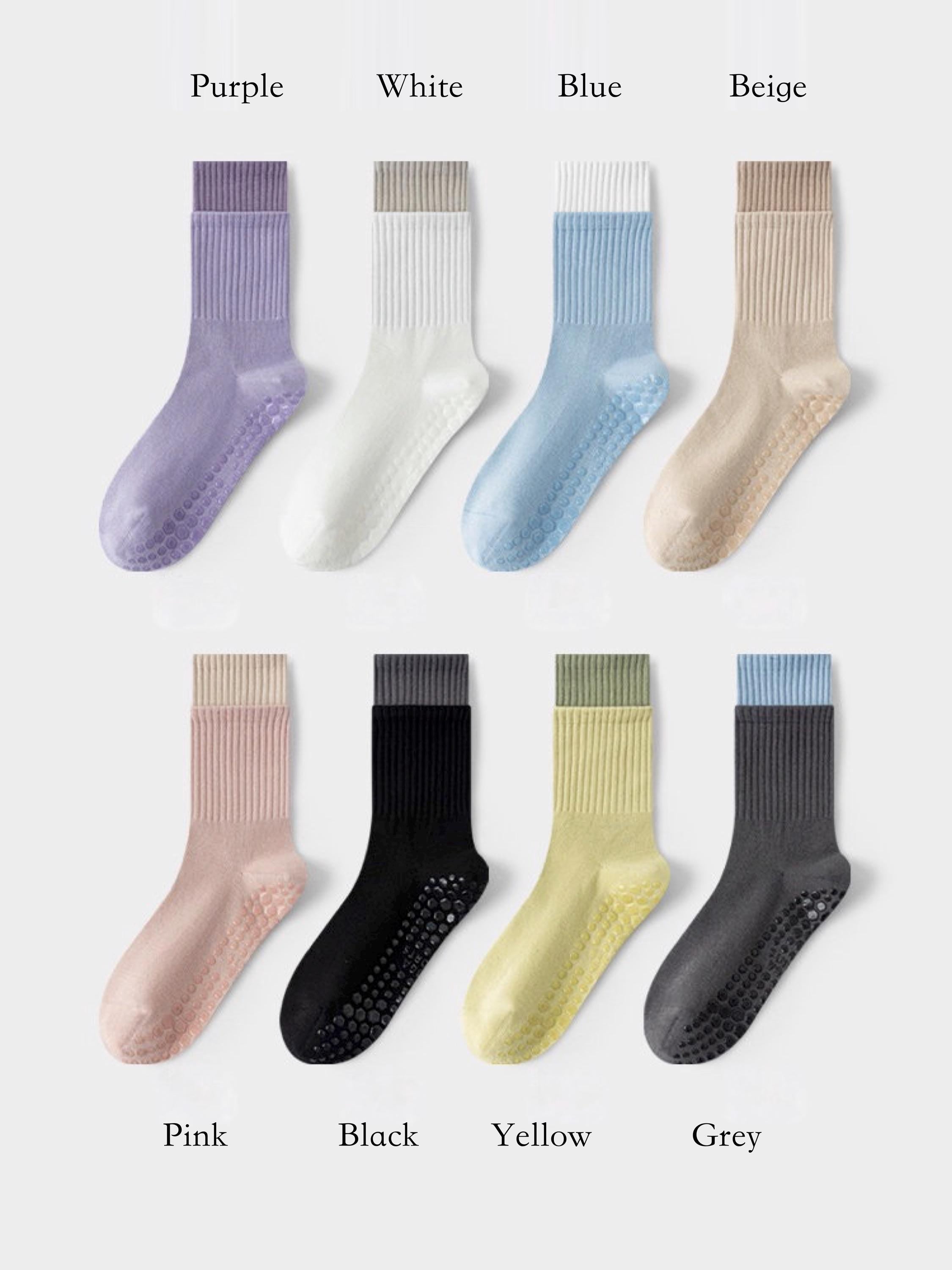 Pink Lian Loungewear Pilates grip socks for women, cotton yoga socks with non-slip soles and relaxed fit for workouts and barre.
